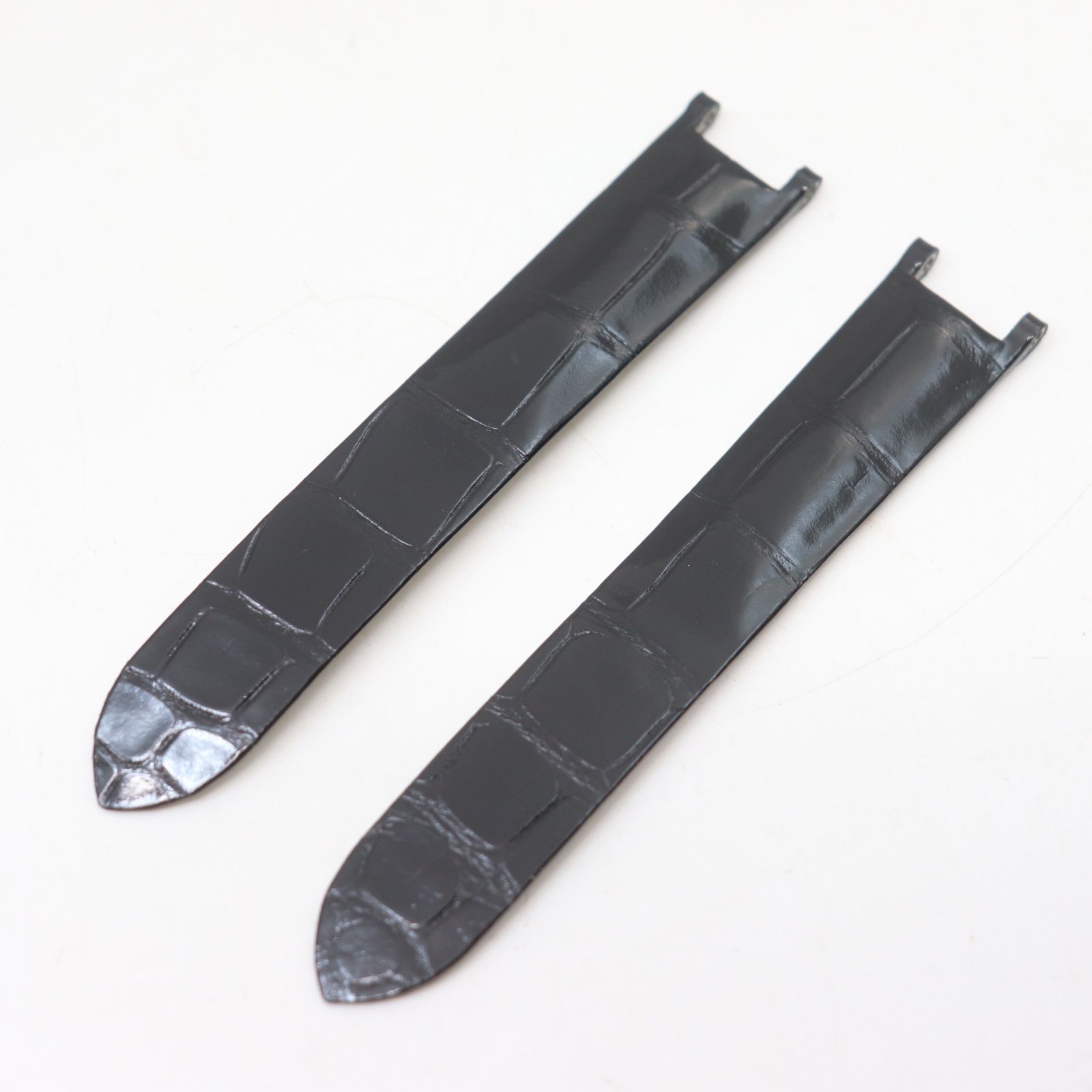 Cartier ブラッククロコレザーベルト 約16cm Cartier ブラッククロコレザーベルト 約16cm For カルティエ タンク