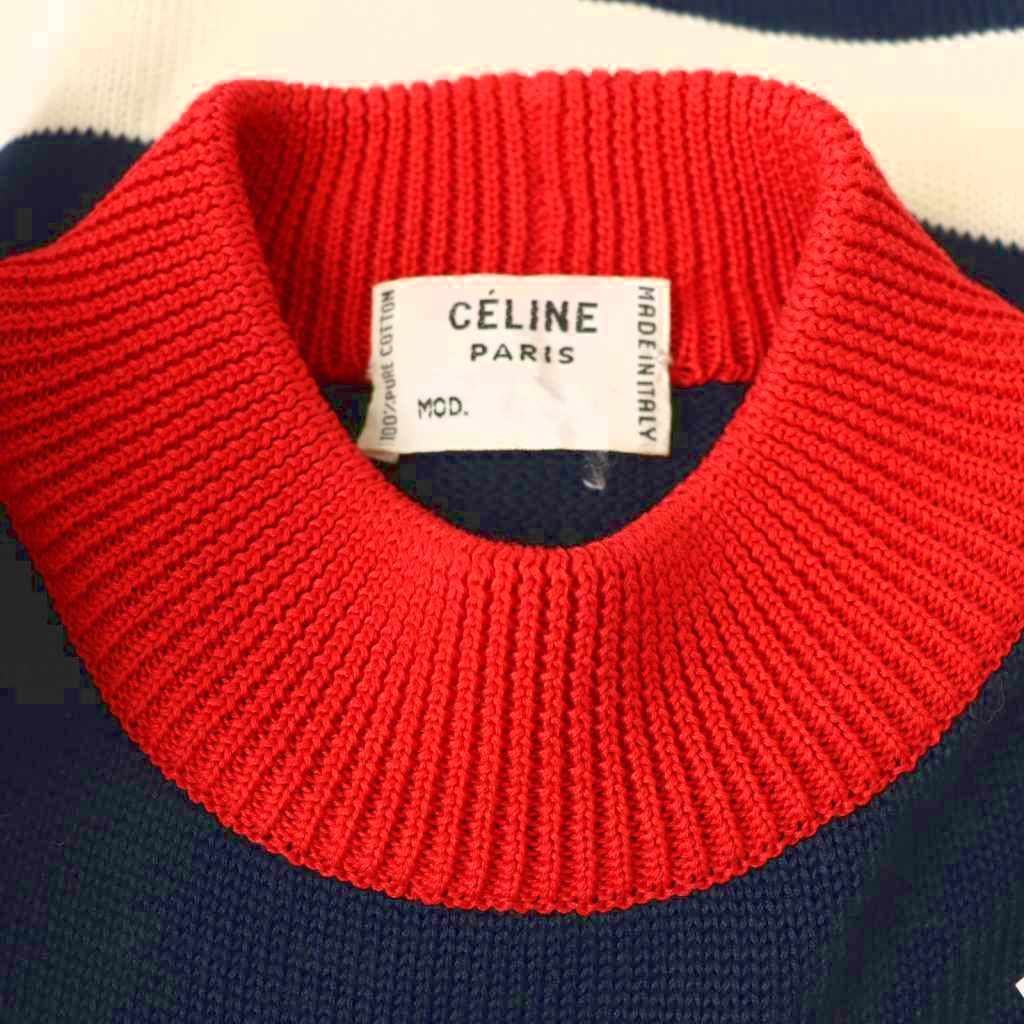 セリーヌ CELINE ボーダー ハイネック ニット 購入 セーター 40