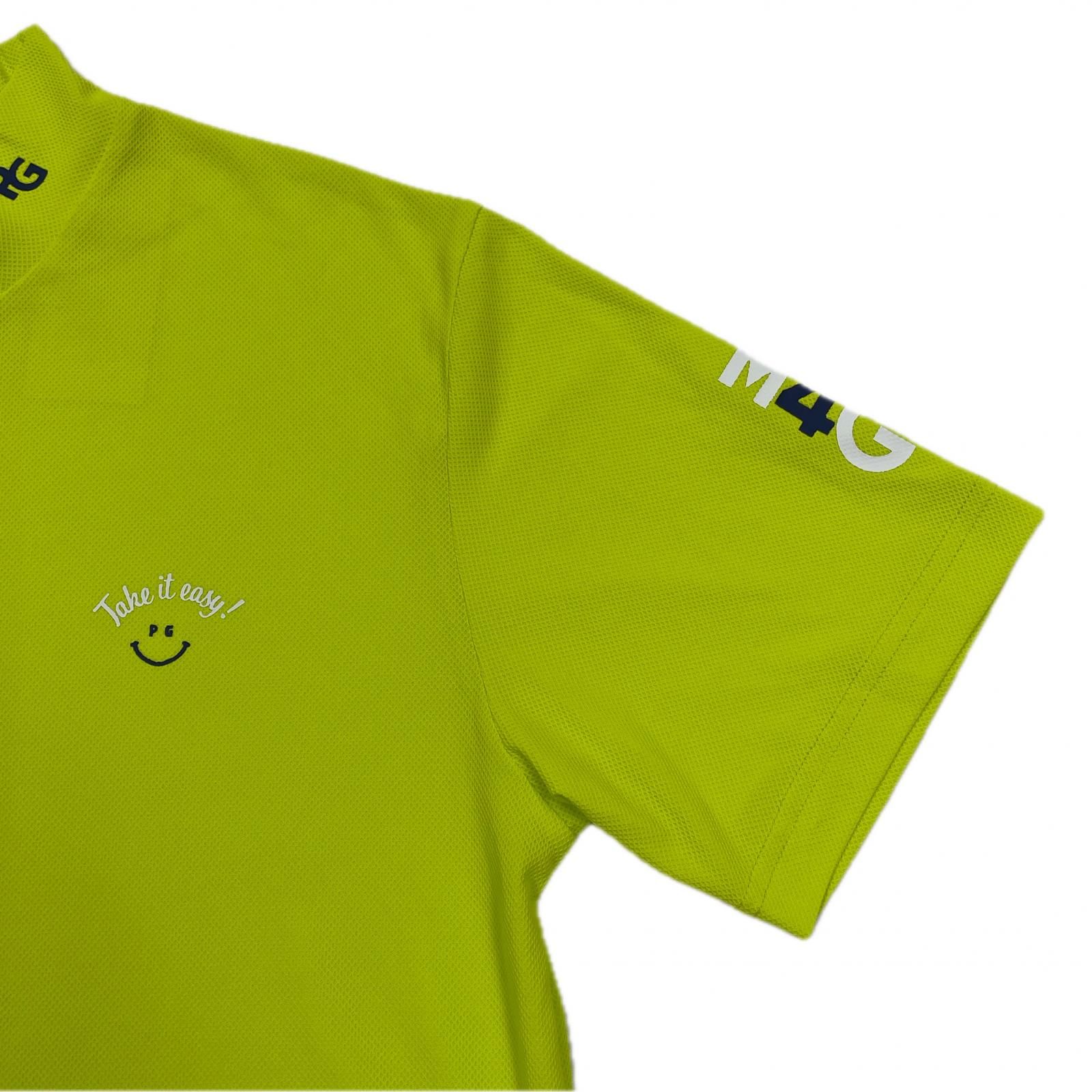 【激レア】PEARLY GATES リーフパターン シャツ サイズ6 メンズ パーリーゲイツ PEARLY GATES 半袖シャツ 6(LL) ライム 黄色系