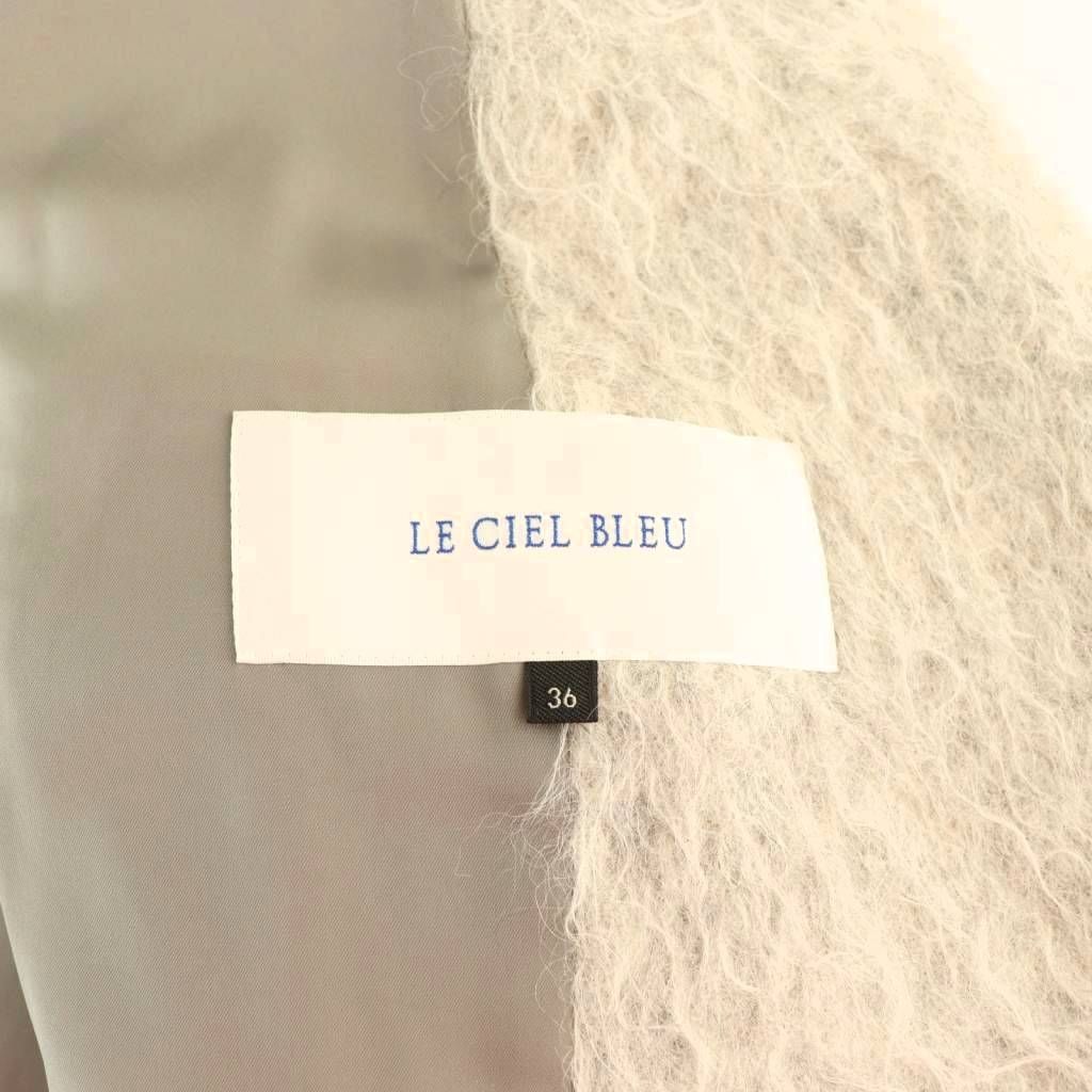 美品ルシェルブルー LE CIEL BLEU アルパカシャギージャケットコート 美品ルシェルブルー LE CIEL BLEU アルパカシャギージャケットコート