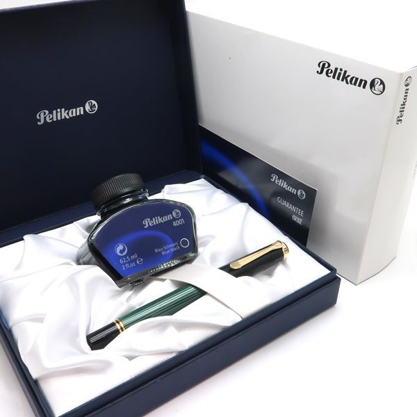 Pelikan スーベレーン 万年筆 14c-585 グリーン ストライプ 新品同様