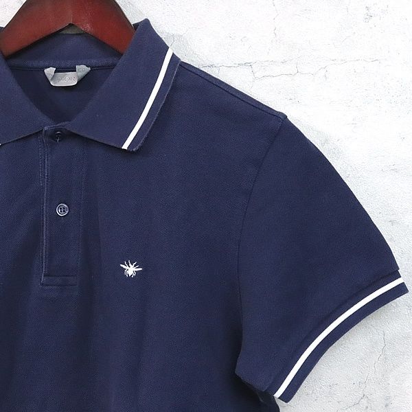 Dior ネイビー　ポロシャツ M オブリーク DIOR | ポロシャツ ディオール オブリーク コットン ジャカード