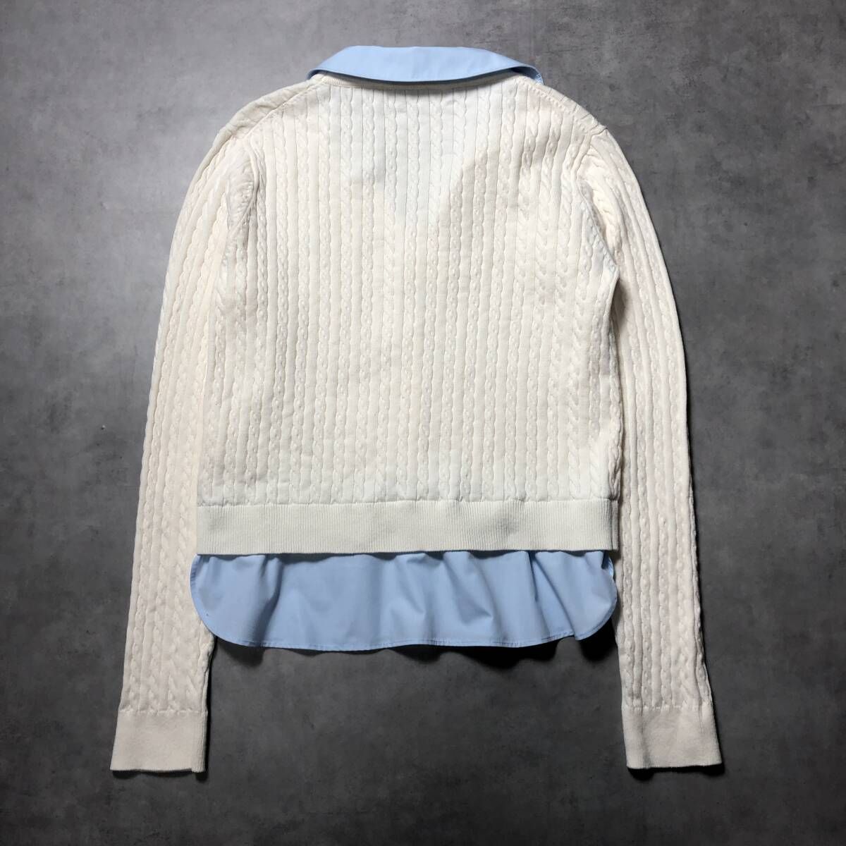 WQ982○Her lip to：Layered Cable Knit Cardigan ○F○ アイボリー