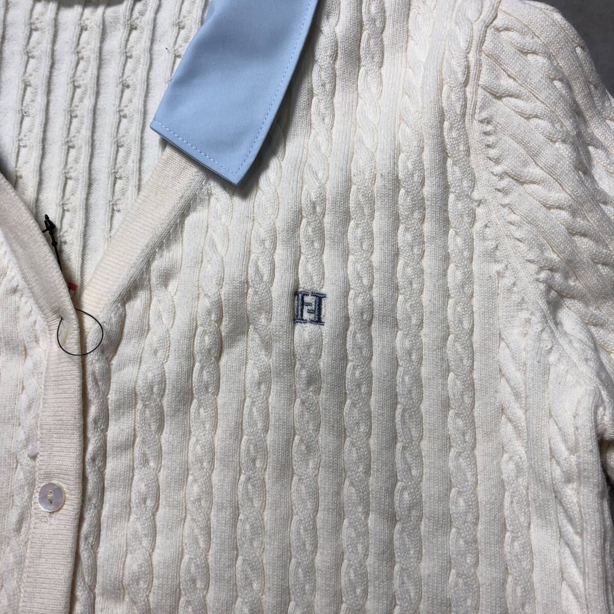 WQ982○Her lip to：Layered Cable Knit Cardigan ○F○ アイボリー