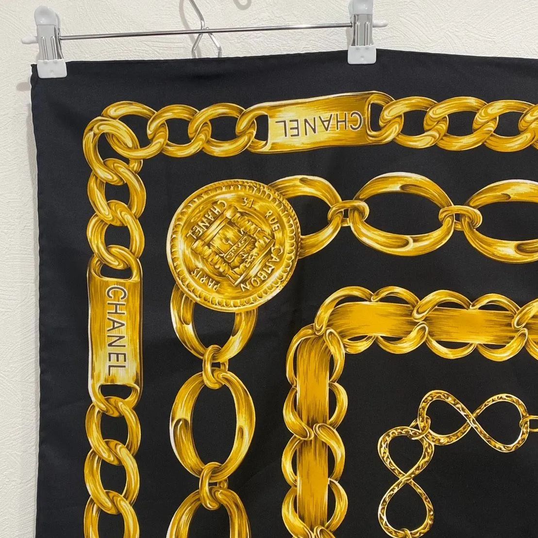 シャネル スカーフ チェーン 大判 シルク 良い ✨極美品✨ CHANEL ココ