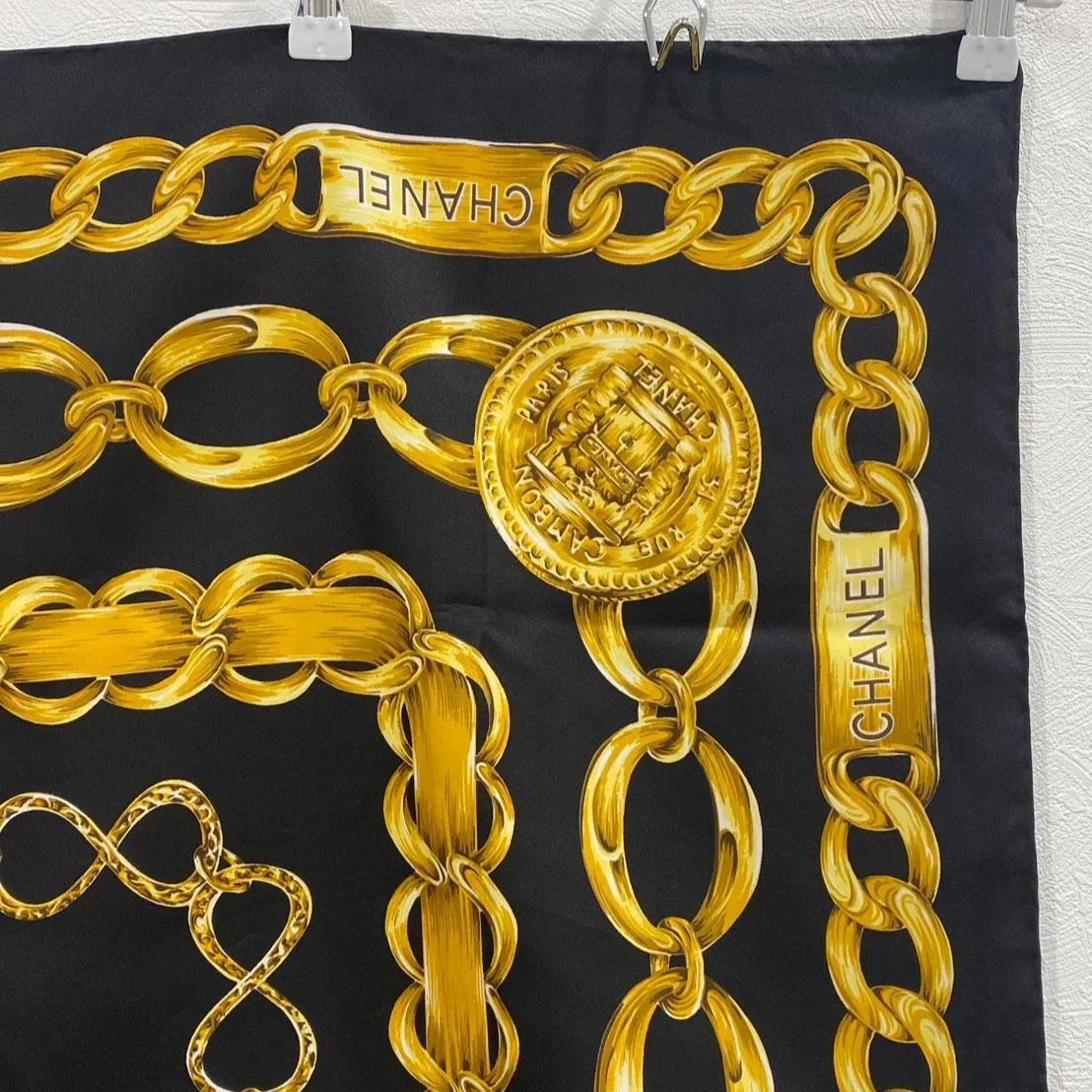 シャネル スカーフ チェーン 大判 シルク 良い ✨極美品✨ CHANEL ココ
