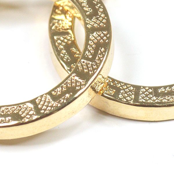 ウノアエレ UNOAERRE K18YG フープピアス 角丸 小 0.9g 750YG 彫り