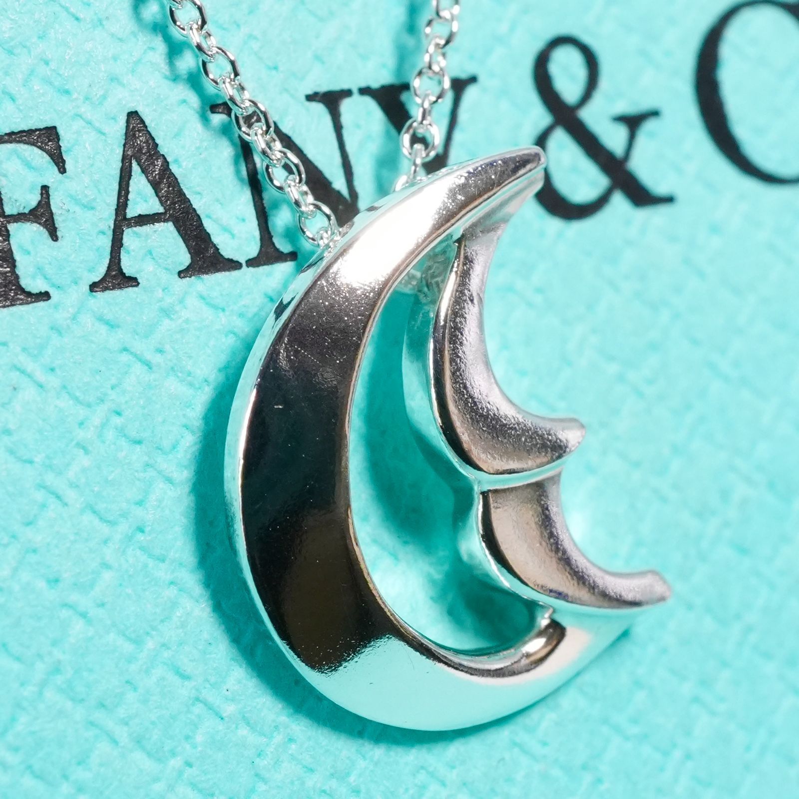 極美品 ティファニー クレセントムーン ネックレス 三日月/25-1875