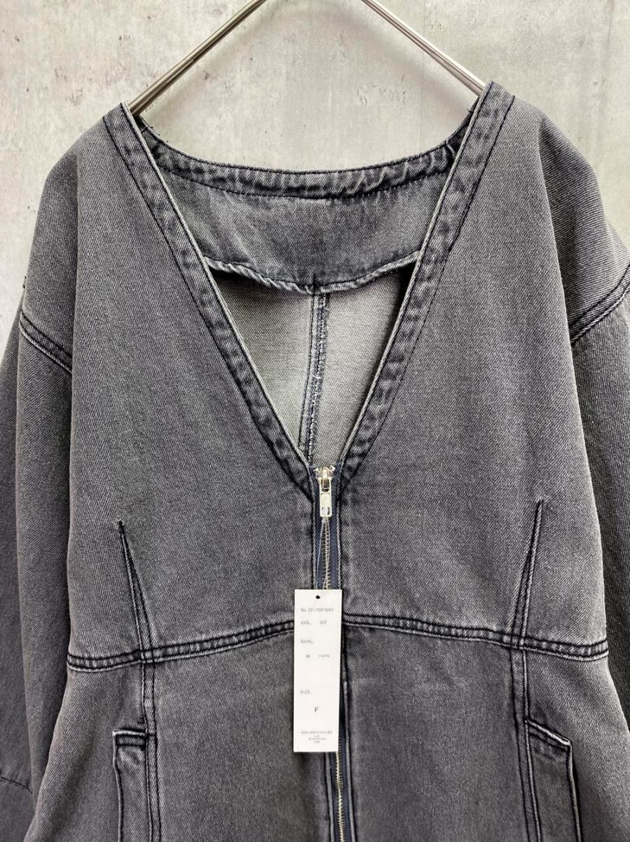 新品 FRAME WORK フレームワーク Vネック ノーカラー ダブルジップ G