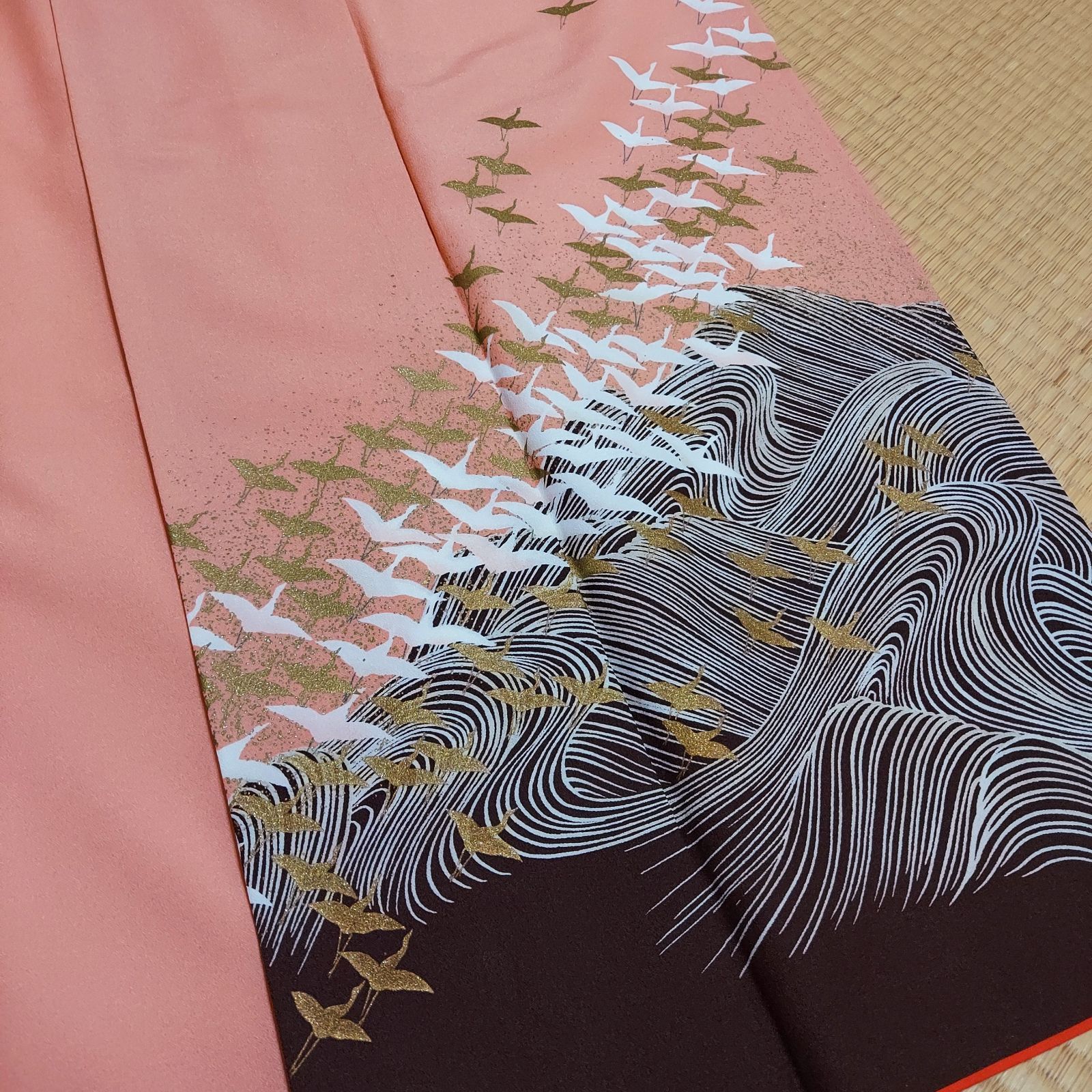 ポリエステル着物専門店in.style◆舞台衣裳◆付下訪問着◆着物◆踊り◆袷◆鶴◆裄64.5cm◆丈158.5cm