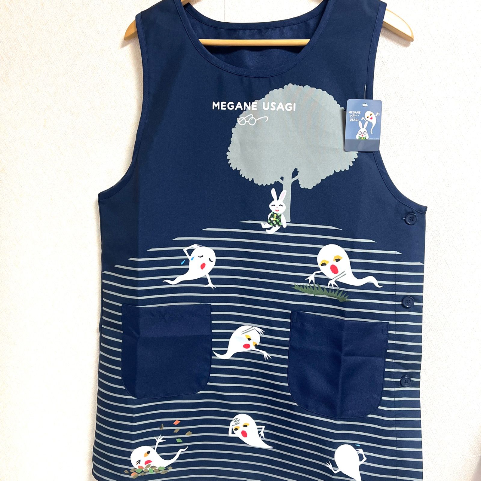 早い者勝ち 売切れごめんなさい ☆*ﾟめがねうさぎ エプロン M～L 保育