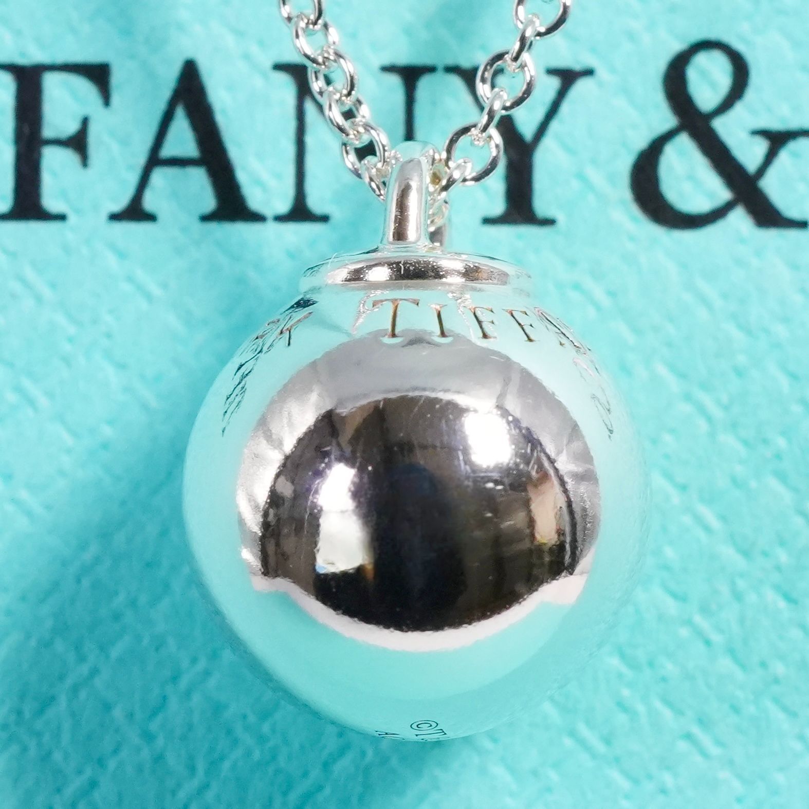 極美品12mmティファニーハードウェア ボール ロング ネックレス25-1859