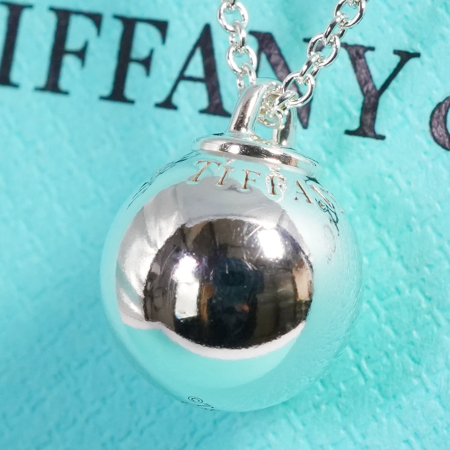 極美品12mmティファニーハードウェア ボール ロング ネックレス25-1859