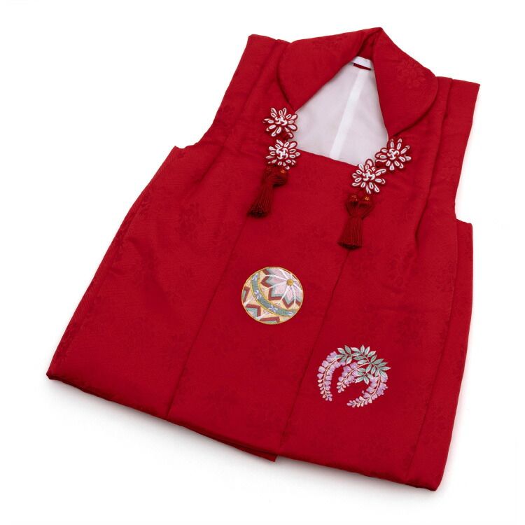 七五三 3歳 三歳 正絹 被布コート 単品 小売 女の子 しゃれっこ 赤