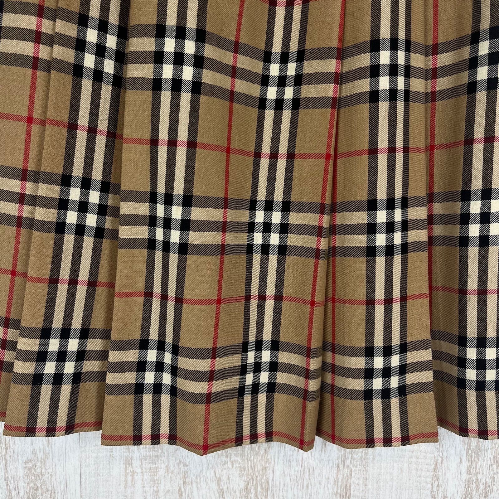 Burberrys バーバリーズ ノバチェック ウール ミモレ丈 プリーツ