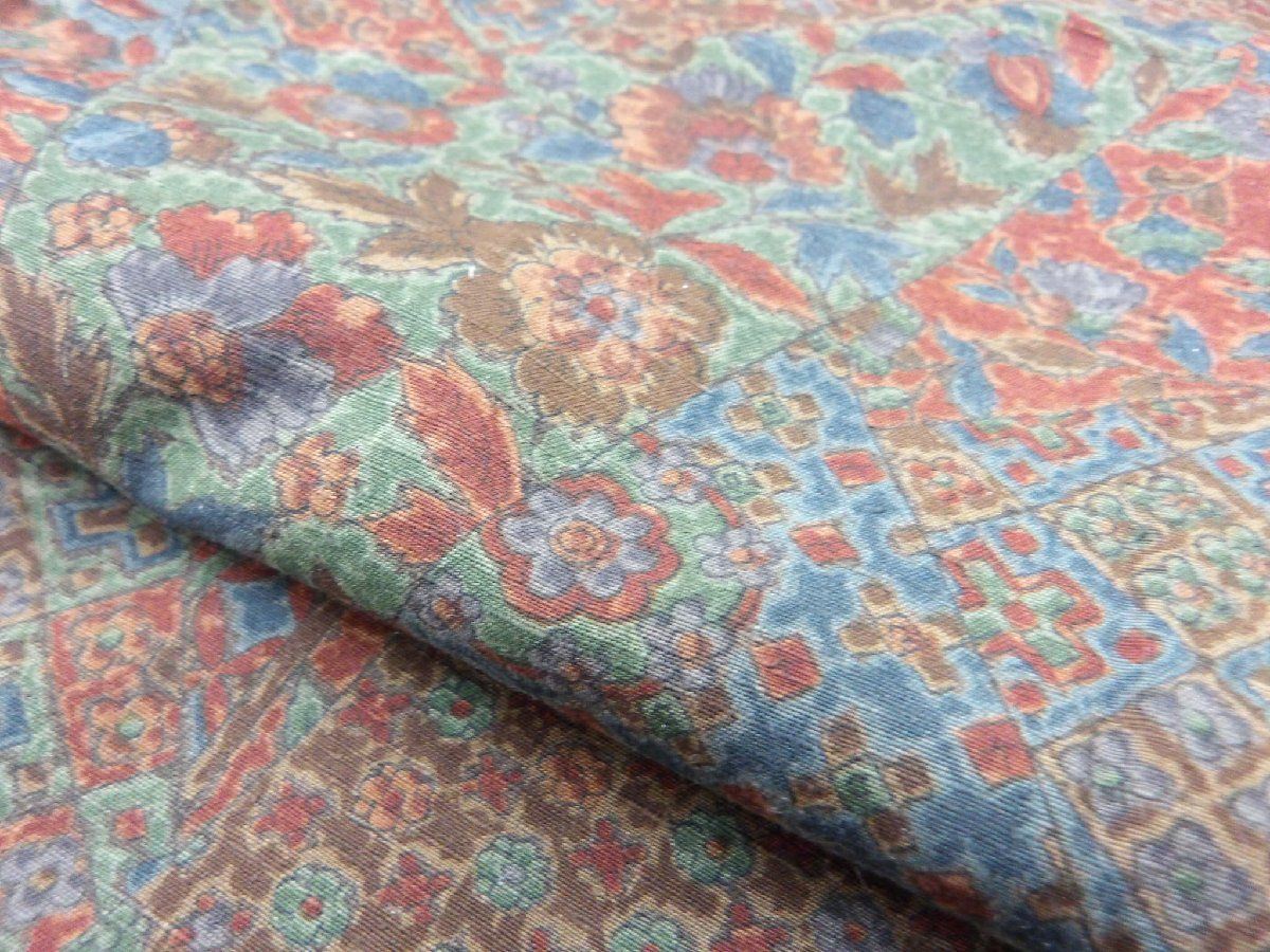 P41324 結城紬地 更紗 小紋 袷 未使用仕立て上がり品 c - メルカリ