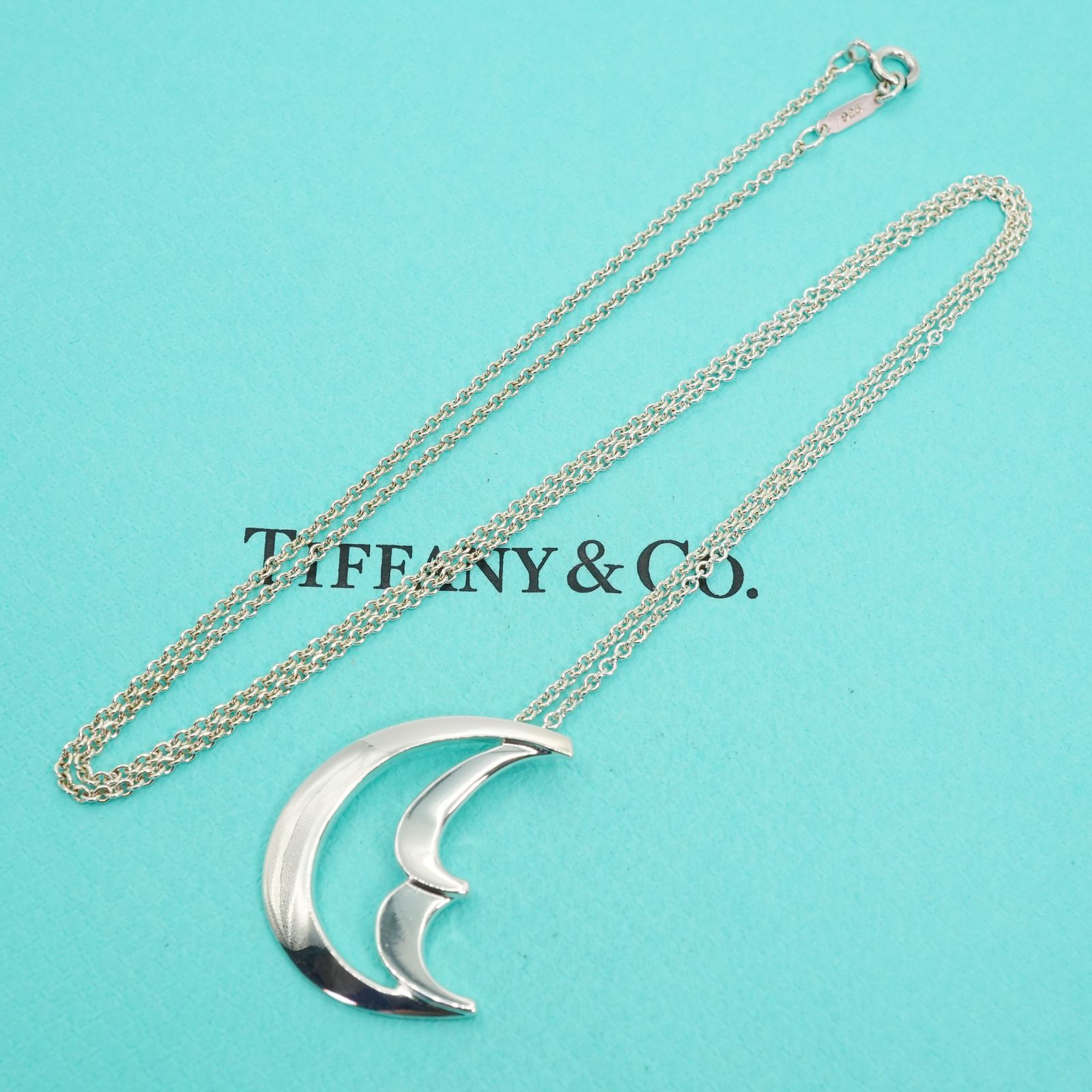 希少極美品 ティファニー ラージ クレセントムーン ペンダント/25-1874