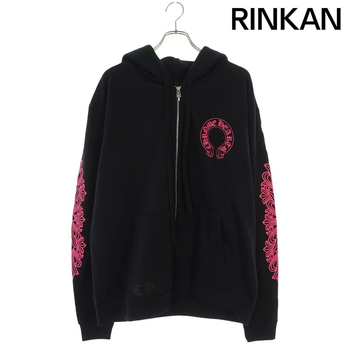 クロムハーツ SWTSHRT HD ZIP バックホースシュー袖フローラルプリント