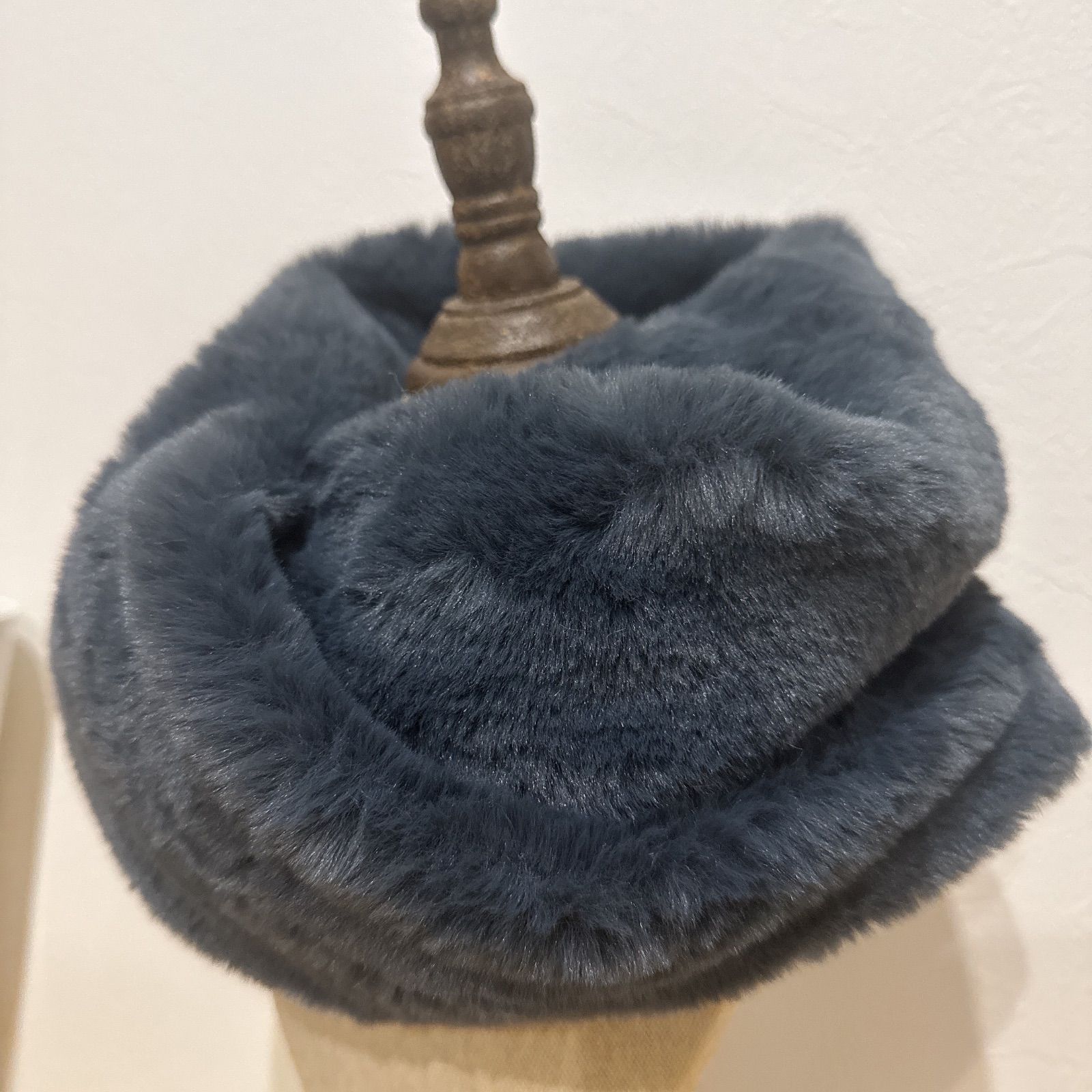 オリジナル】ラビットファー風スヌード ネックウォーマー 手作り