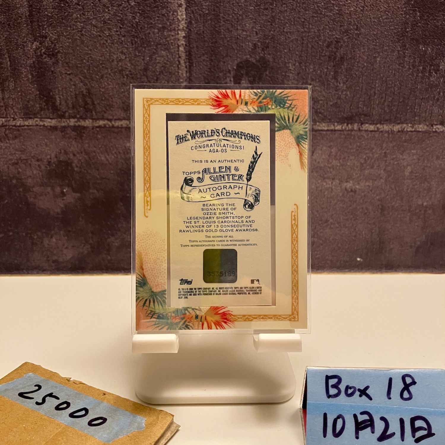 2021 Topps Allen & Ginter Ozzie Smith 直筆サインカード St. Louis