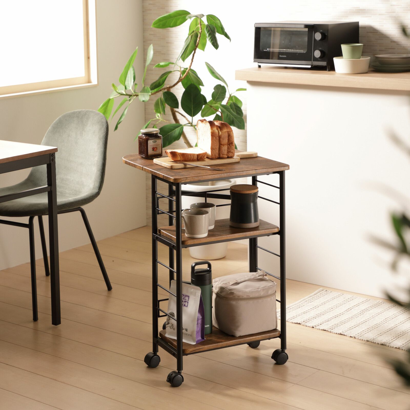高品質 バタフライワゴン キッチンワゴン キッチン収納 キャスター付き