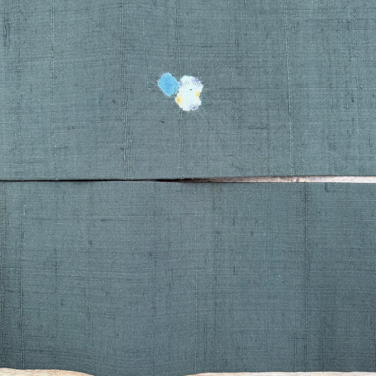 青柳】謹製 カチン染め手絞り紬九寸名古屋帯 中古美品 お仕立て上がり