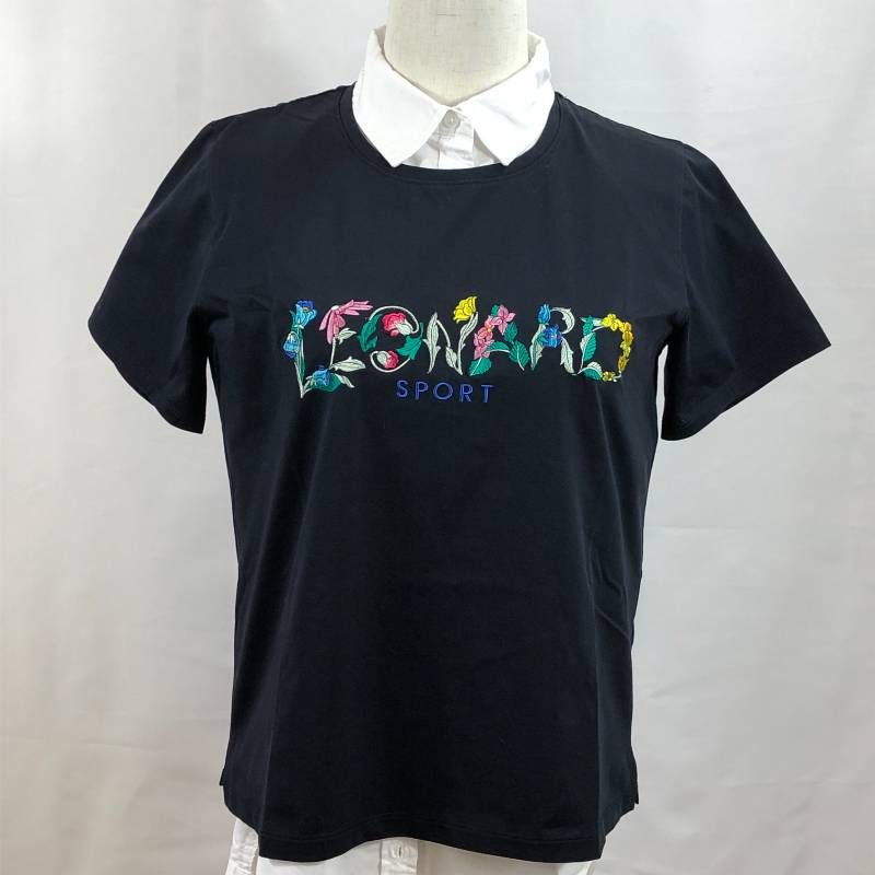 美品 レオナール 半袖トップス 花柄 ブラック - メルカリ