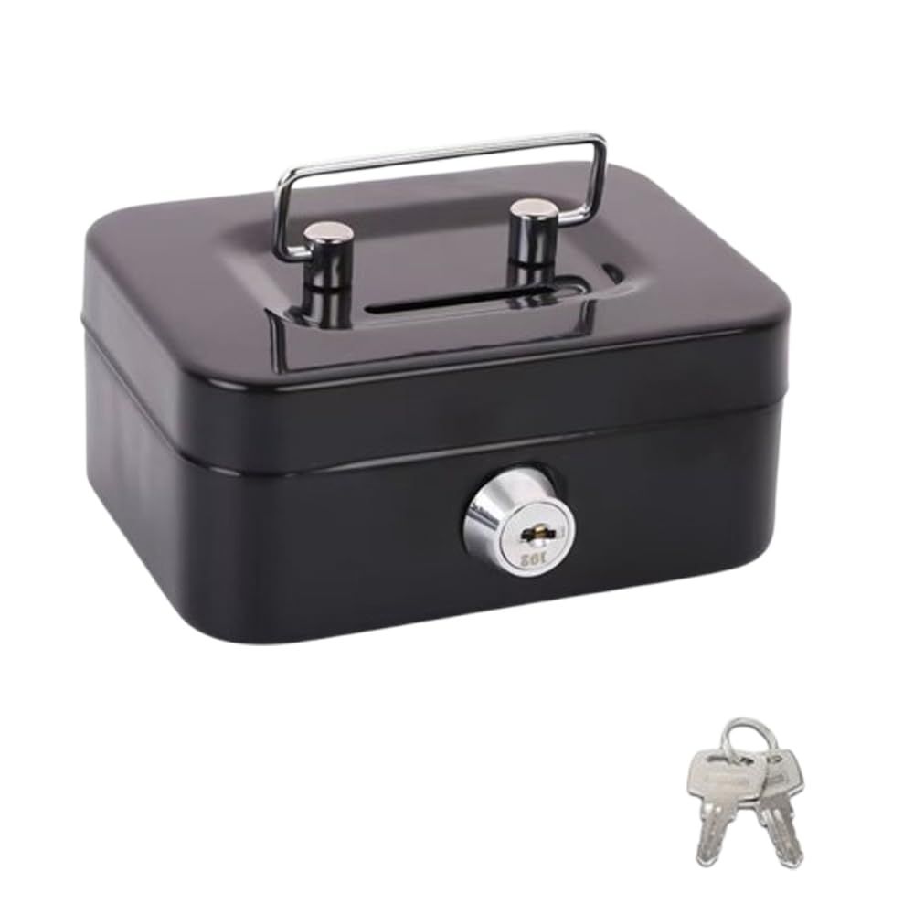 Asdays 金庫 小型 キャビネット 鍵付き 家庭用 貯金箱 小銭 手提げ金庫