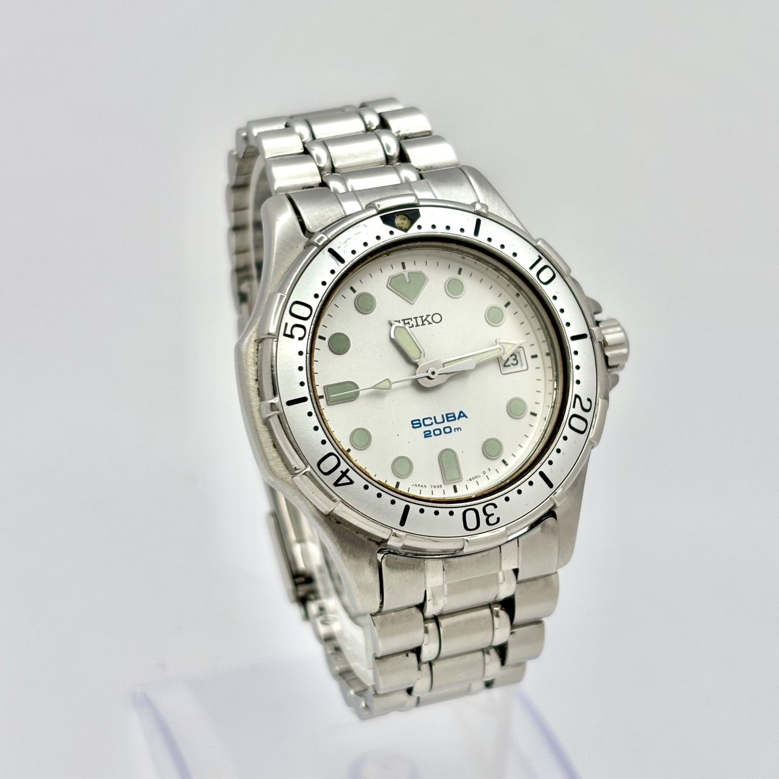 新品電池】SEIKO セイコー SCUBA スキューバ ダイバー 200m メンズ