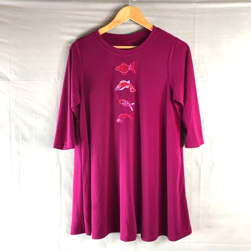 美品 TOKUKO 1er VOL トクコプルミエヴォル チュニック 魚 ◎未使用 TOKUKO 1er VOL 前開き チュニック 羽織物 動物 お魚 - メルカリ