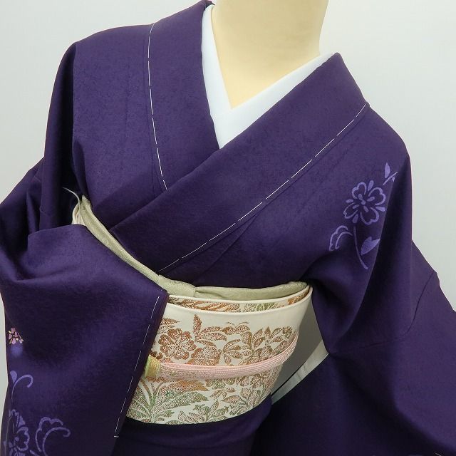 六花-RIKKA- 新品 正絹 刺繍 トール・ワイドサイズ 仕付け糸付❀唐花
