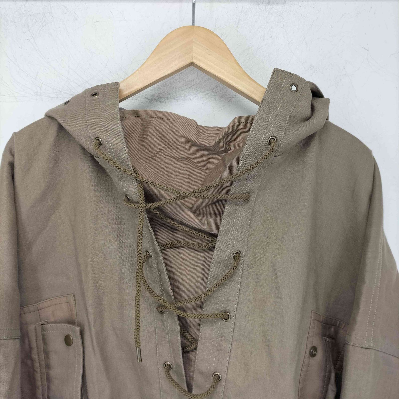 kolor/レースアップスモックパーカー/アノラック/リネン/ゆったりシルエット kolor/レースアップスモックパーカー/アノラック/リネン/ゆったり