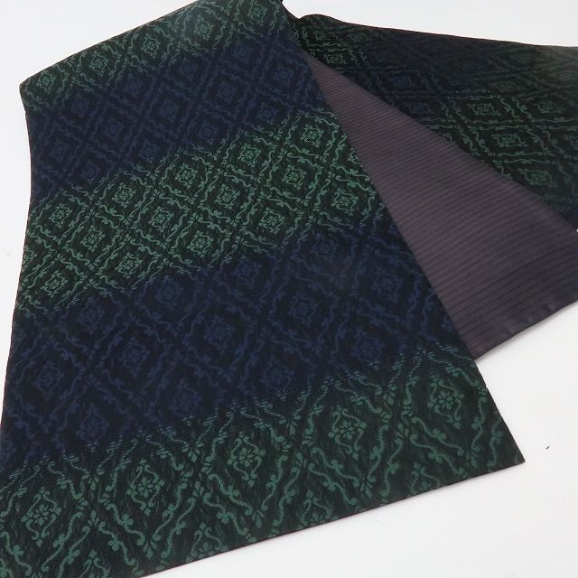  六花-RIKKA- 正絹 全通 光と影と花菱 袋帯 着物 A 4253 袋帯 帯