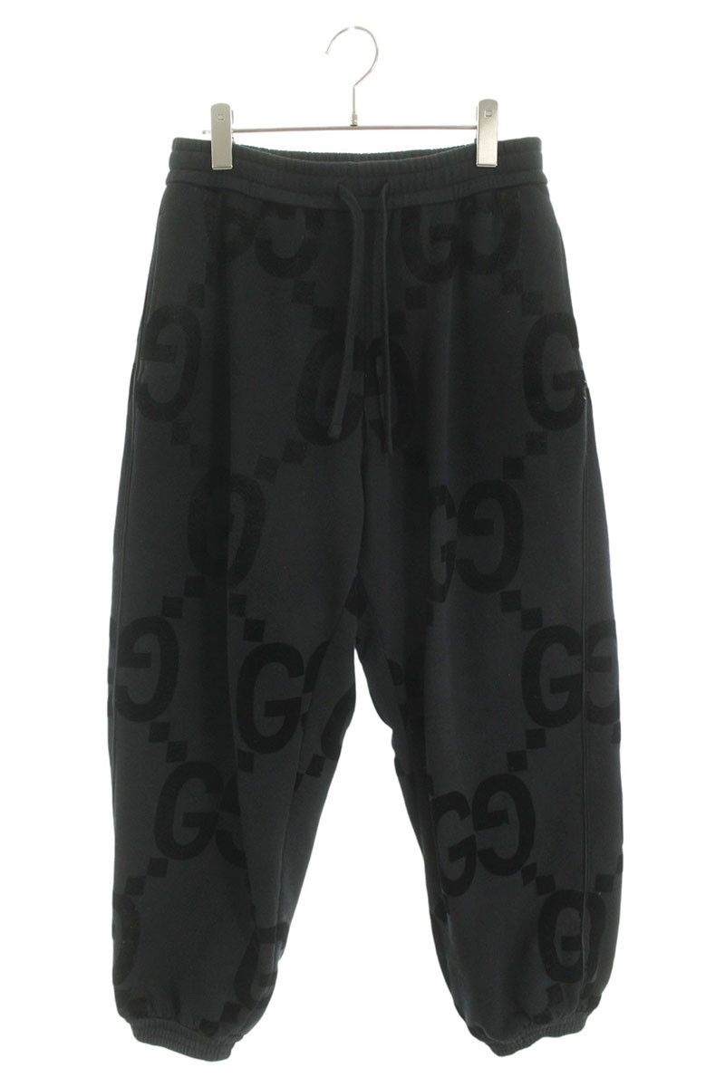 グッチ サイズ:XS  24SS  768502 XJF37 GGフロックプリントスウェットロングパンツ 中古 SB01 グッチ 24SS 768502 XJF37 GGフロックプリントスウェットロングパンツ