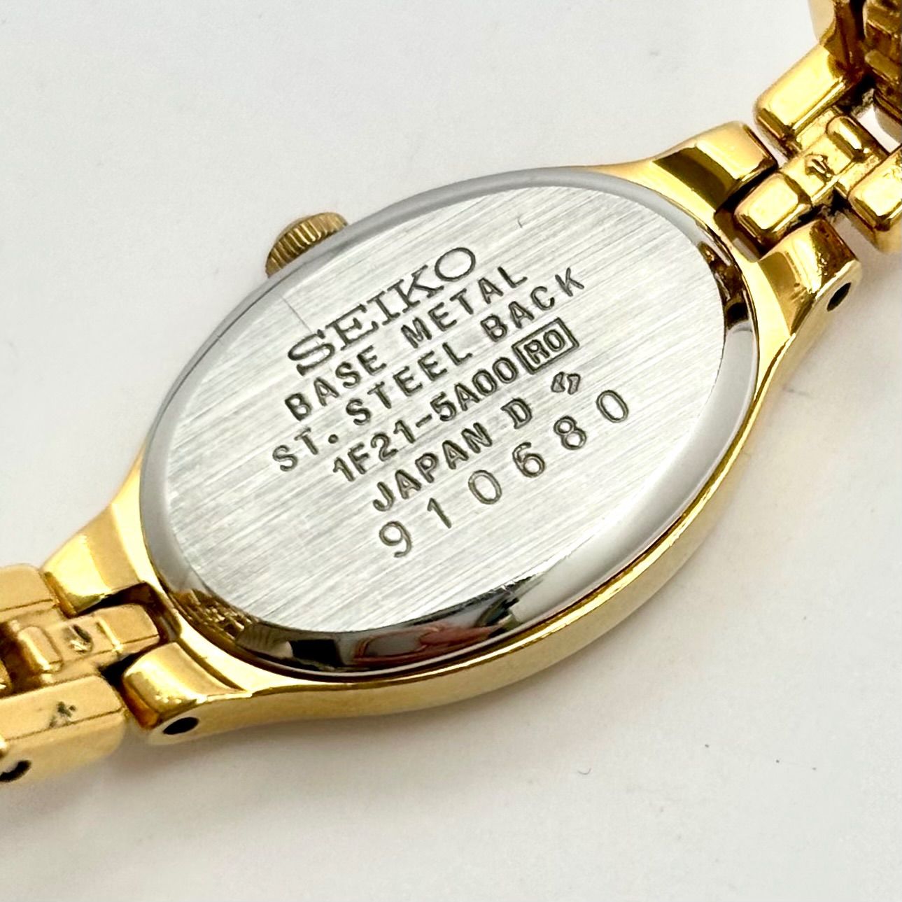 新品電池】SEIKO セイコー レディース 腕時計 ゴールド オーバル 1F21