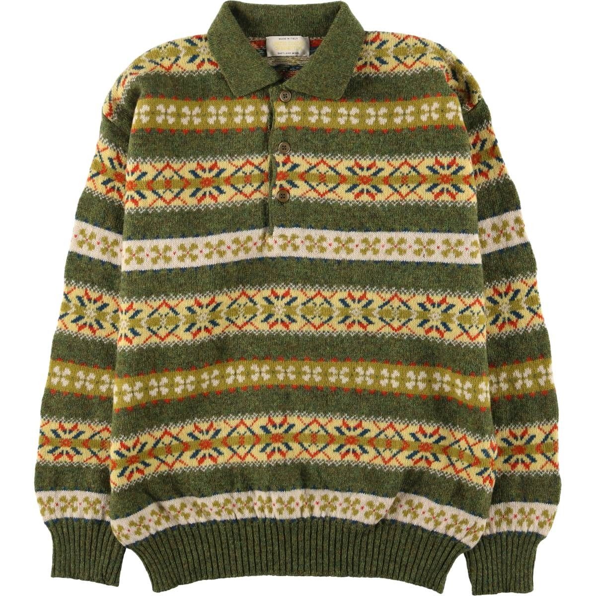 古着 90年代 ベネトン UNITED COLORS OF BENETTON 総柄 スノー柄 雪柄 