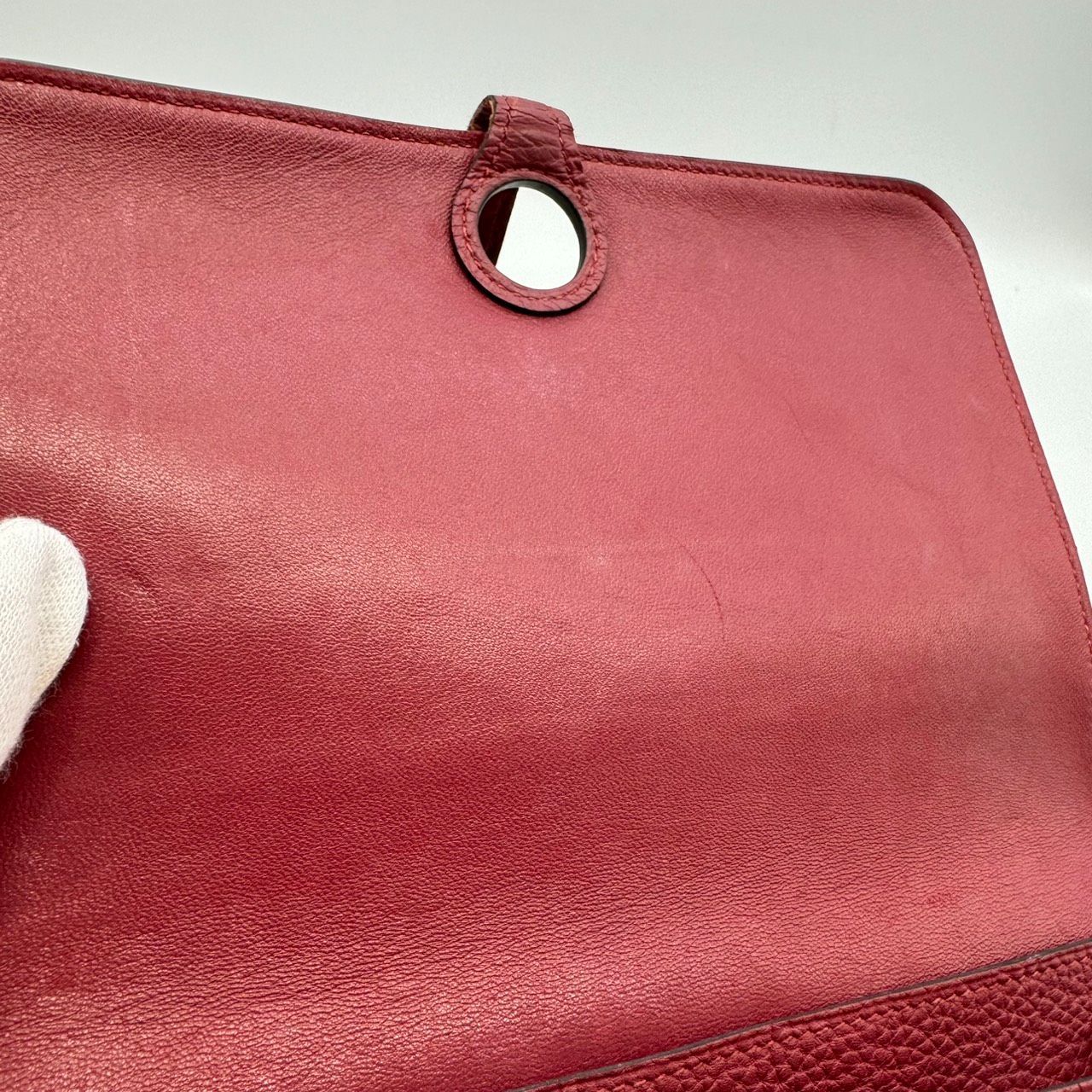 ◇HERMES エルメス ドゴンデュオ ドゴンGM ウォレット TOGO トゴ Rouge