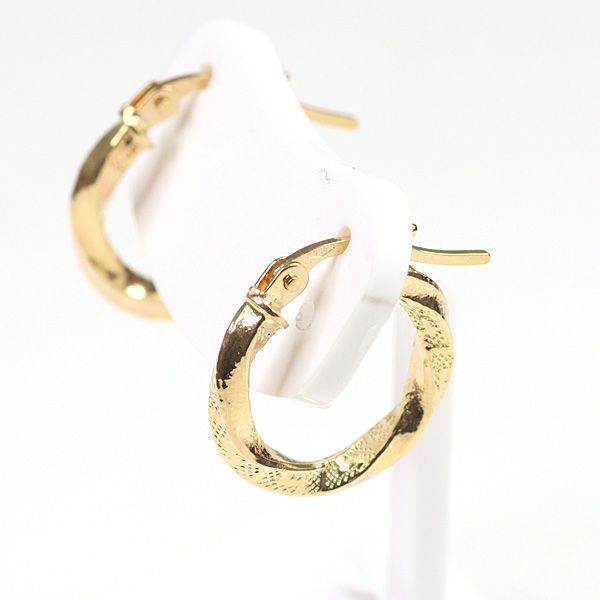 ウノアエレ UNOAERRE K18YG フープピアス 丸 0.9g 750YG カット ロープ