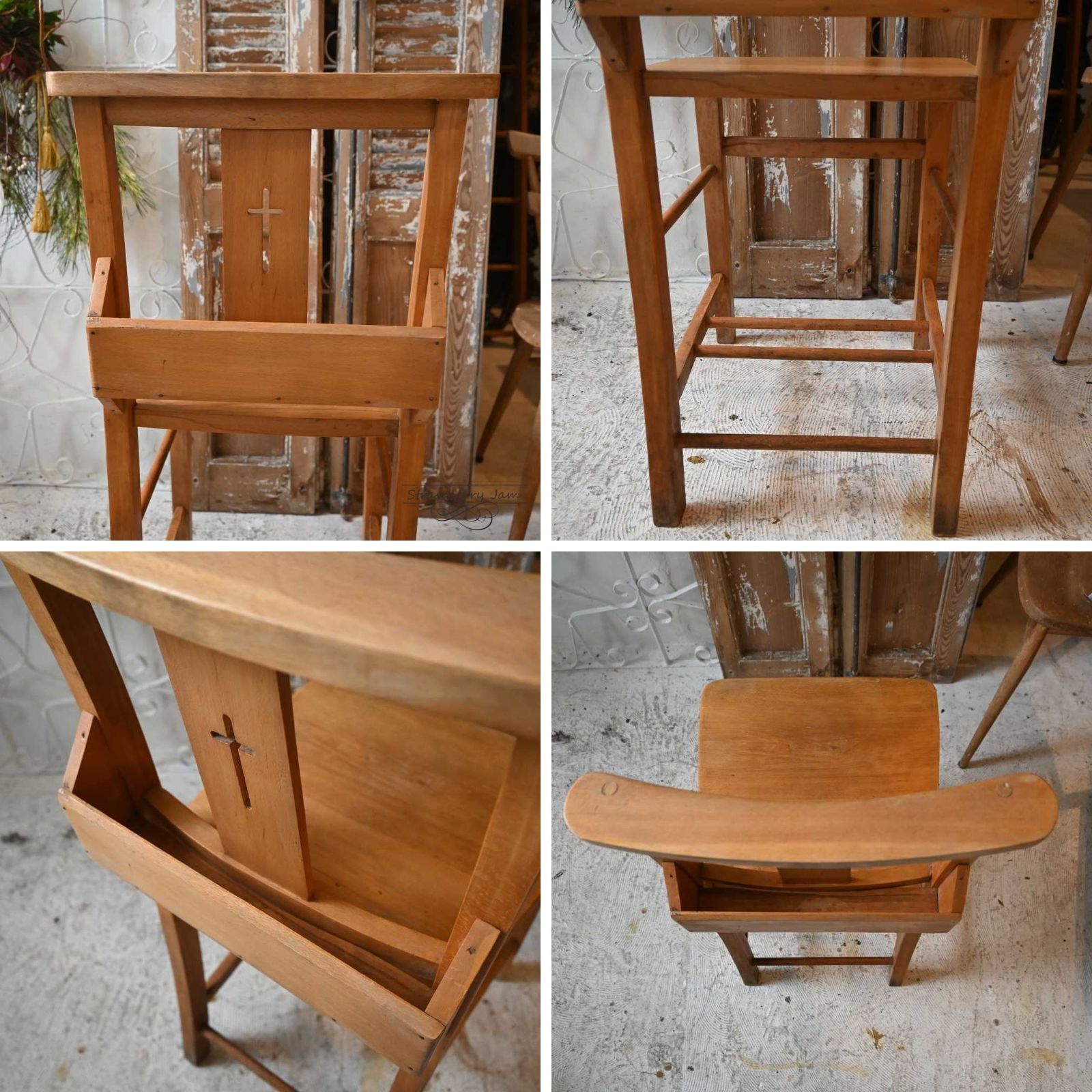 L3705-14-1 英国アンティーク チャーチチェア ヴィクトリアン