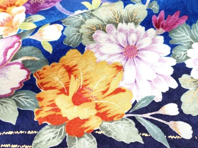 平和屋着物○極上 森英恵・HANAE MORI 振袖 駒刺繍 草花文 暈し染め