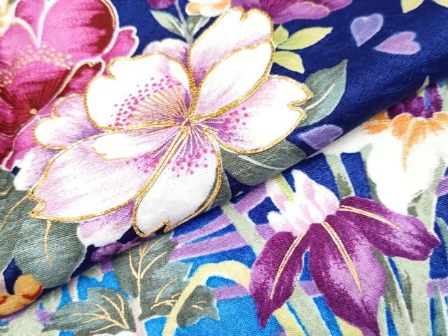 平和屋着物○極上 森英恵・HANAE MORI 振袖 駒刺繍 草花文 暈し染め