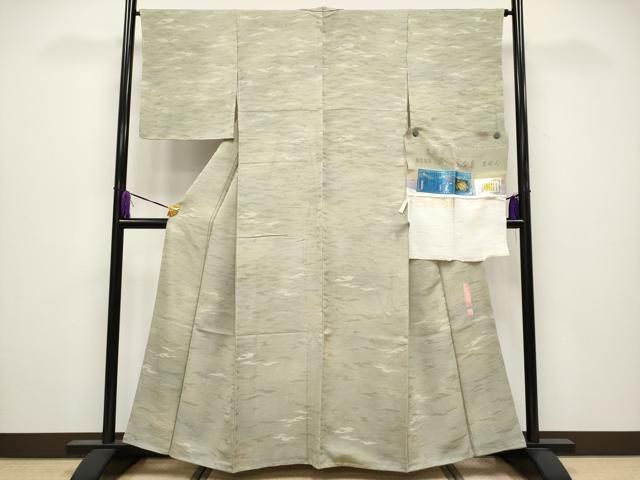 平和屋着物□極上 小紋 蛍暈し 麻の葉丸文 源氏鼠色地 逸品 CYAA3931s5