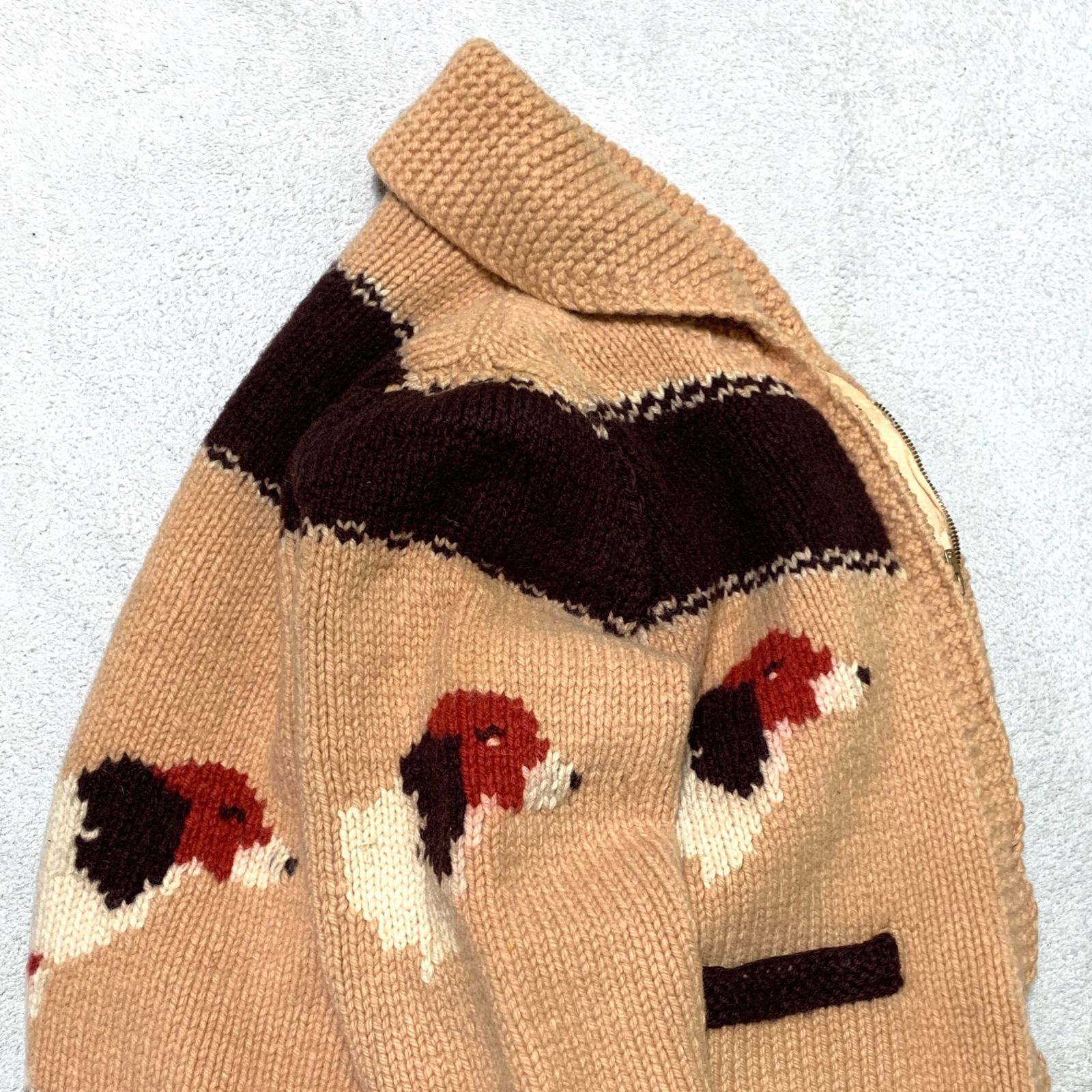 VINTAGE 50-60s カウチンセーター ジップアップカーディガン ニット