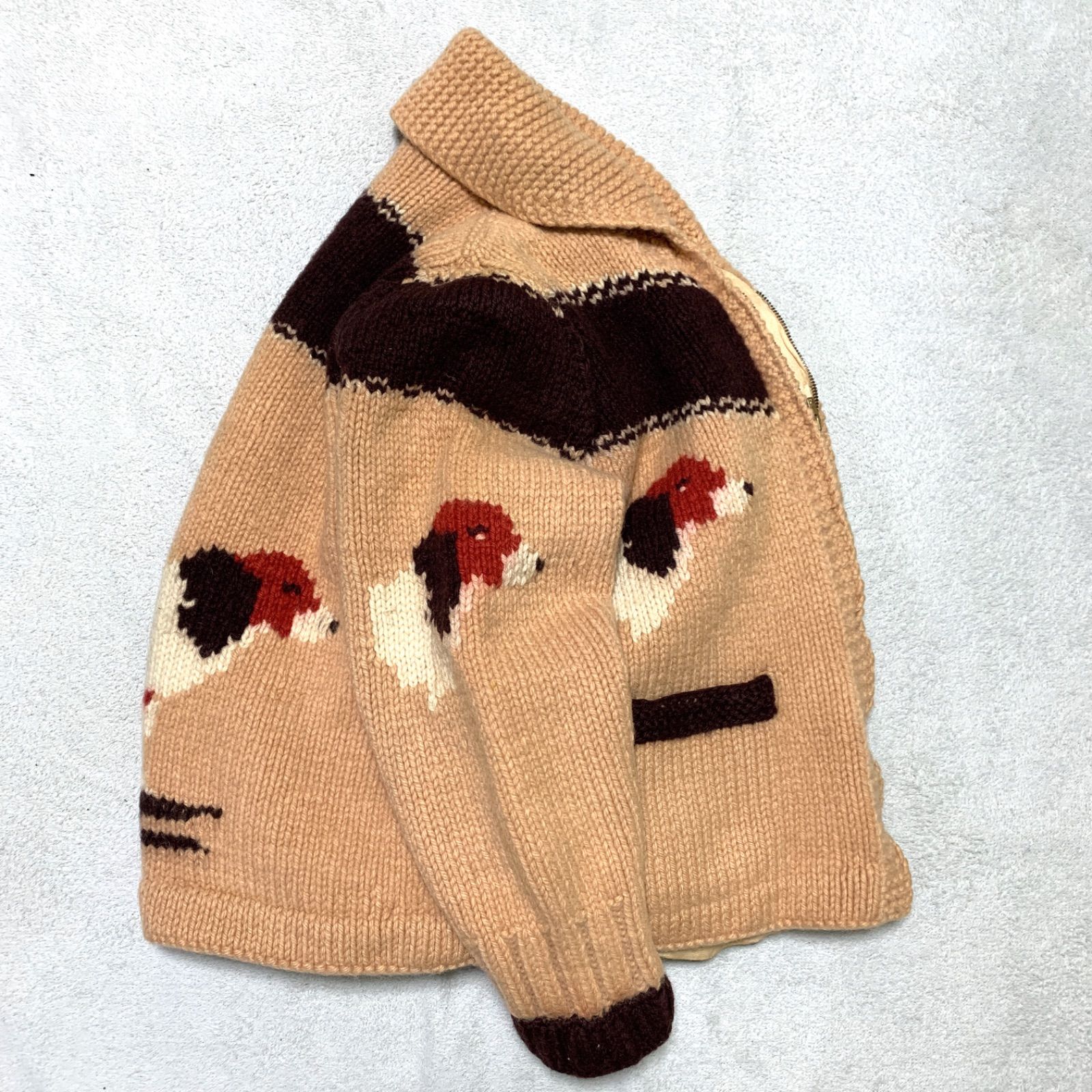 VINTAGE 50-60s カウチンセーター ジップアップカーディガン ニット
