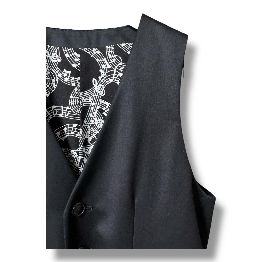 NUMBER (N)INE ナンバーナイン 音符柄ライナー シルク混ウール ジレ