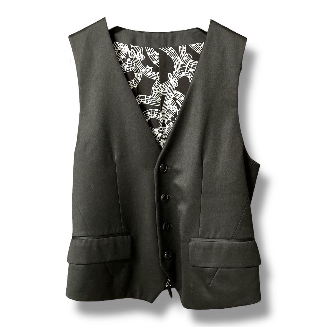 NUMBER (N)INE ナンバーナイン 音符柄ライナー シルク混ウール ジレ