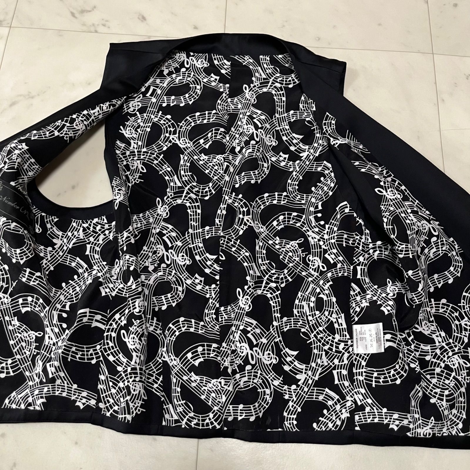 NUMBER (N)INE ナンバーナイン 音符柄ライナー シルク混ウール ジレ