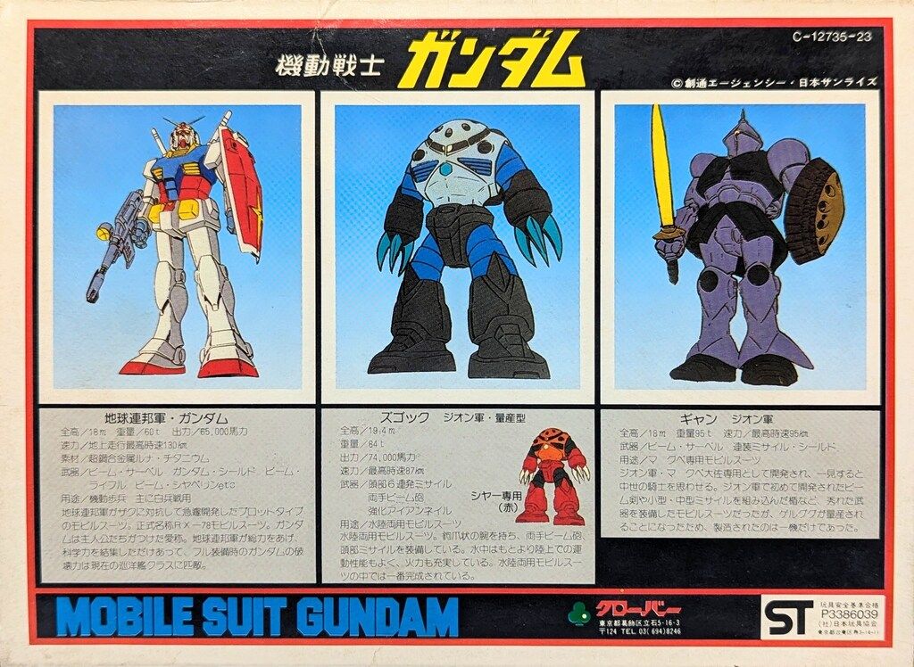 クローバー ダイキャストモデル 80mmシリーズ ガンダムモビルスーツ3体