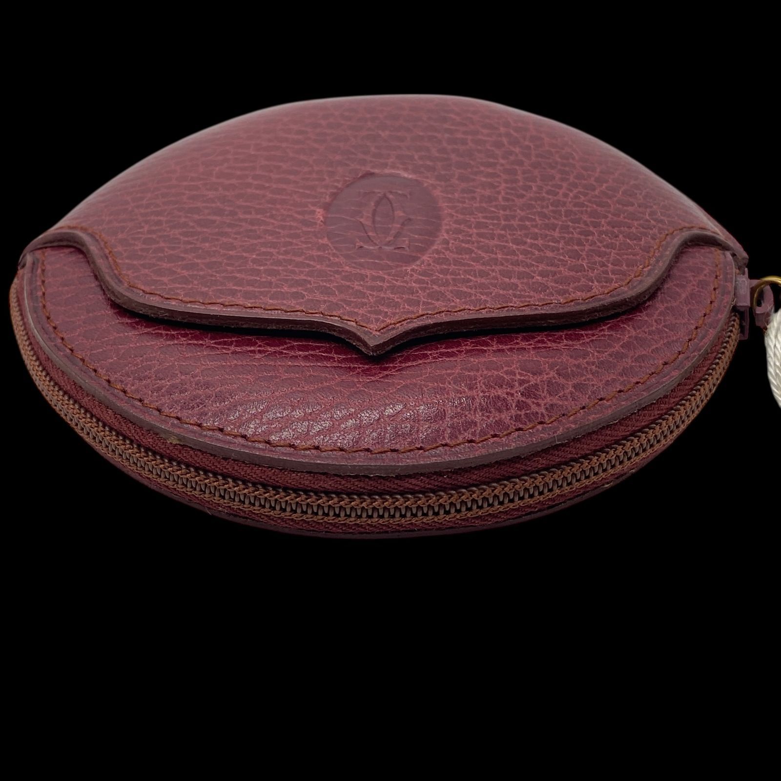 美品 Cartier カルティエ マストライン レザー ラウンドコインケース