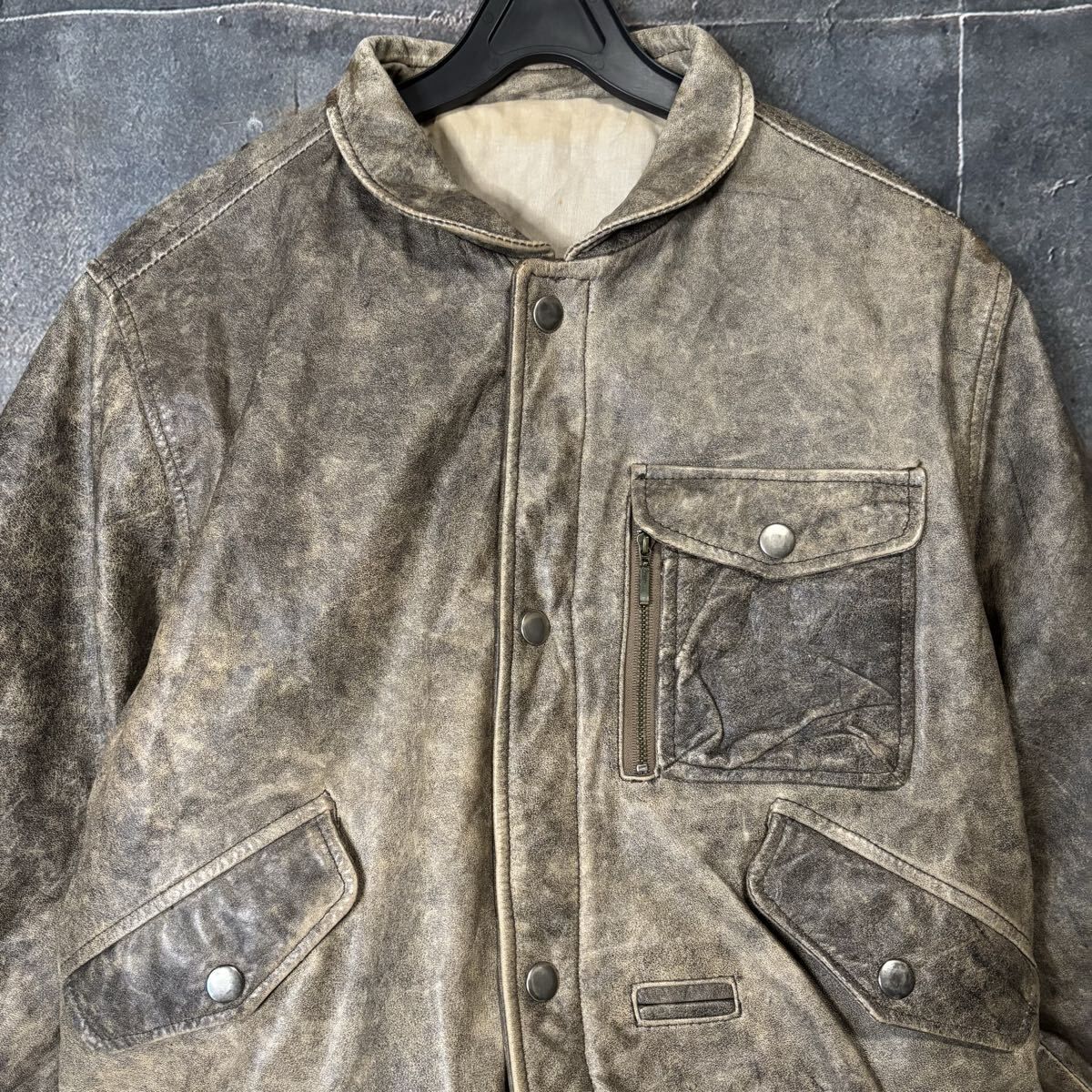 美品 APACHE 80s 90s ヴィンテージ加工 レザー フライトジャケット M 